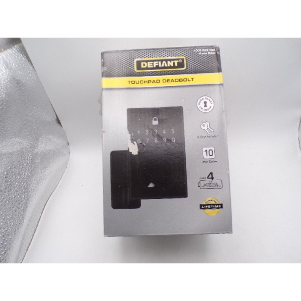 Defiant Electronic Touchpad Deadbolt Matte Black 10-User Code 1009 623‎ 198 NEW